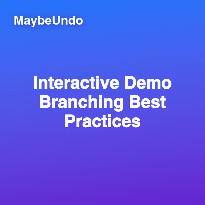 Interactive demo branching guide card showing multiple buyer paths through a product demo