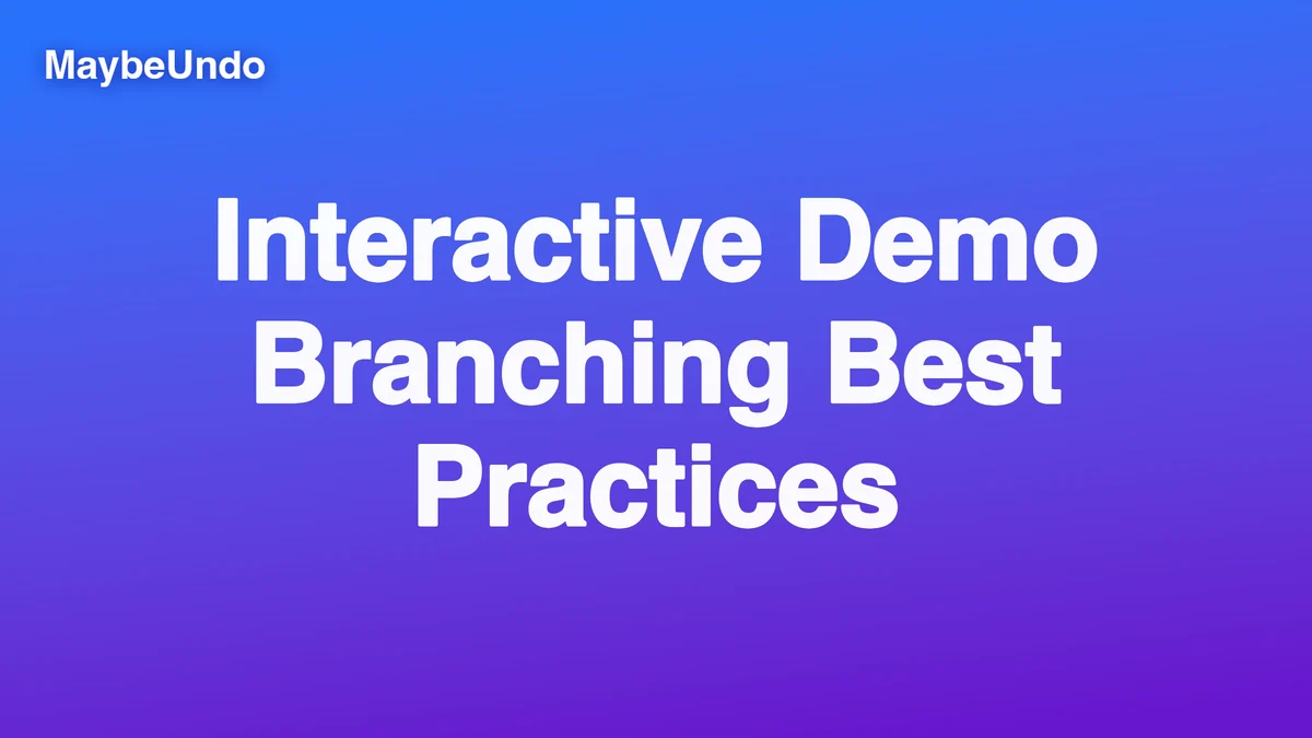 Interactive demo branching workflow showing role-based paths and guided SaaS demo choices