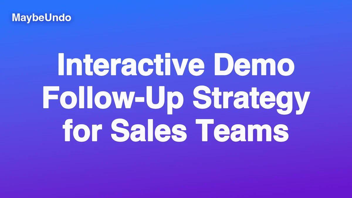 Sales follow-up workflow showing interactive demo engagement signals, buyer context, and next-step assets