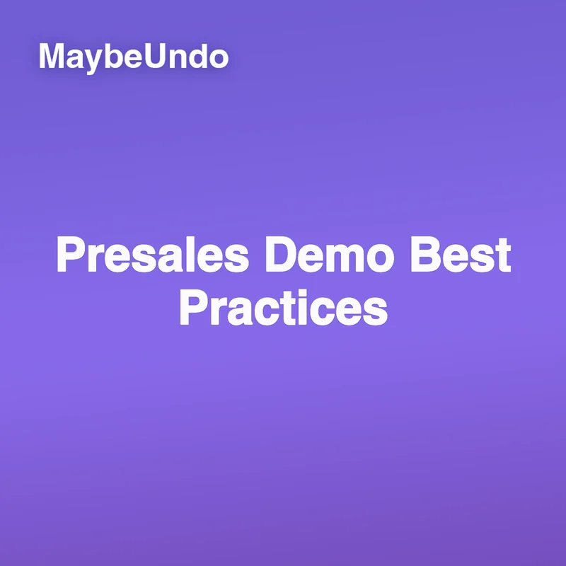 Presales demo planning board showing buyer roles, product workflow, proof points, and follow-up steps
