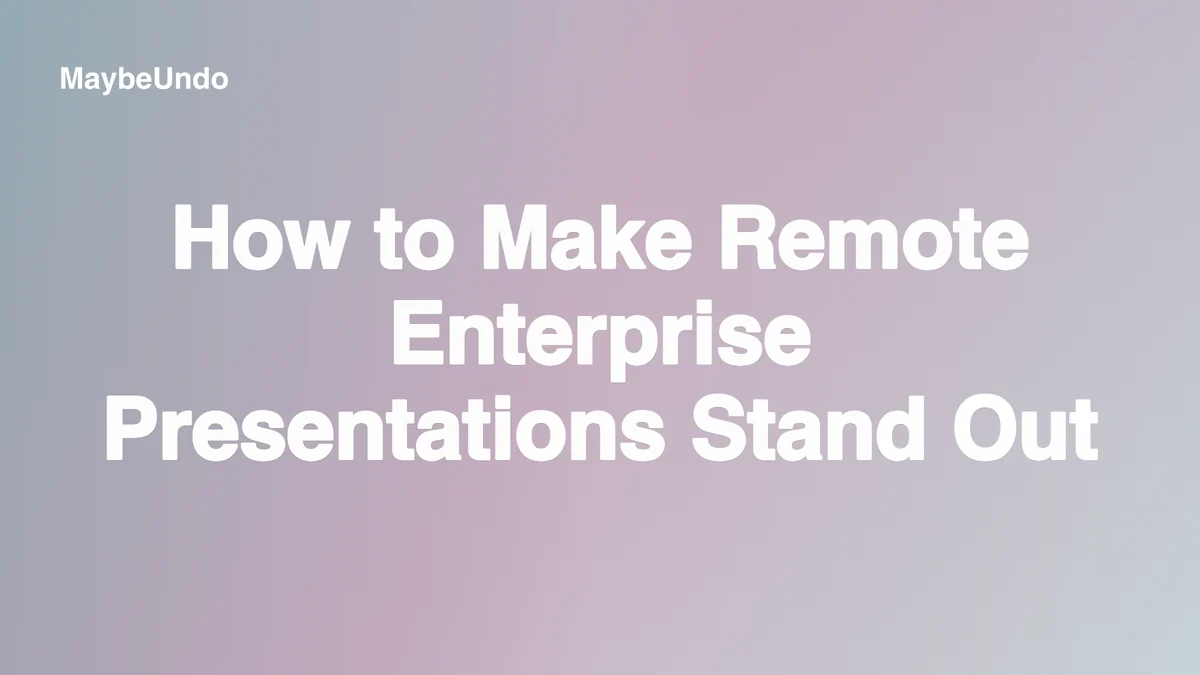 Remote enterprise presentation workspace showing shared slides, speaker notes, and stakeholder context