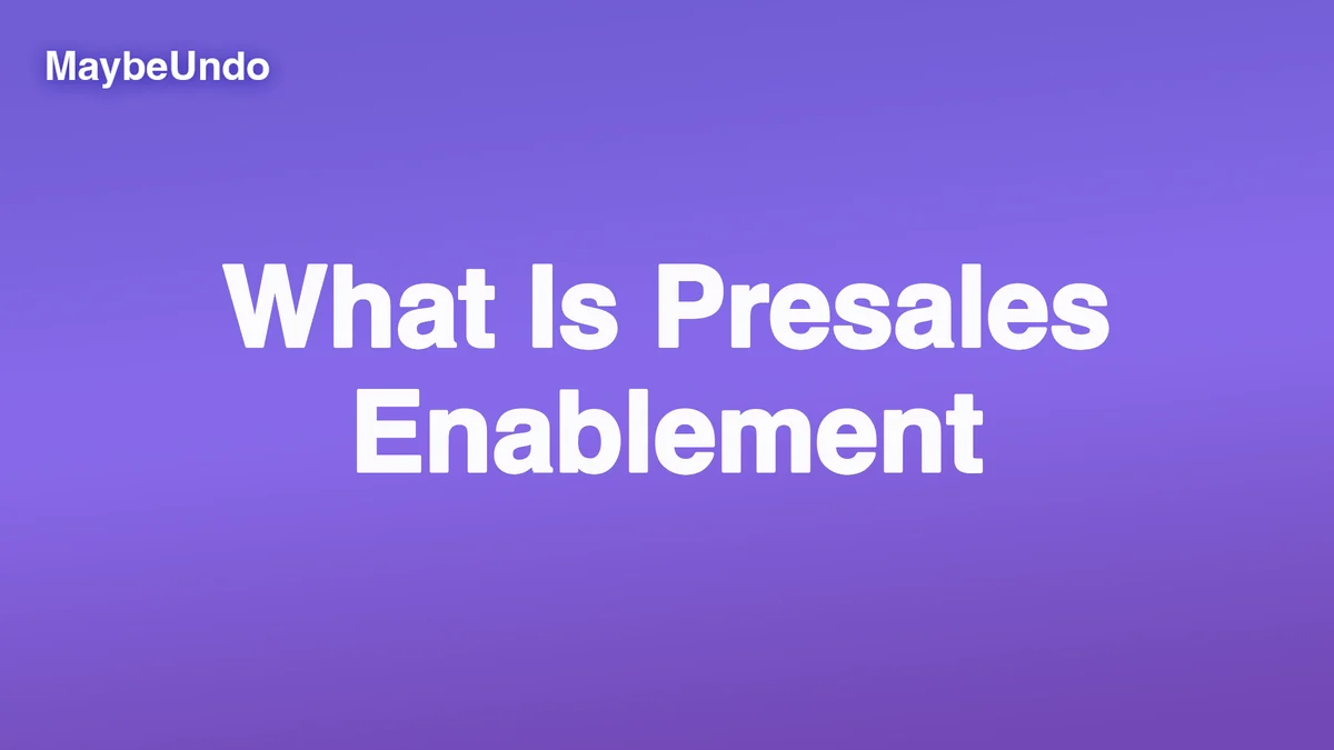 Presales enablement workspace showing demos, briefs, sales assets, and buyer follow-up materials